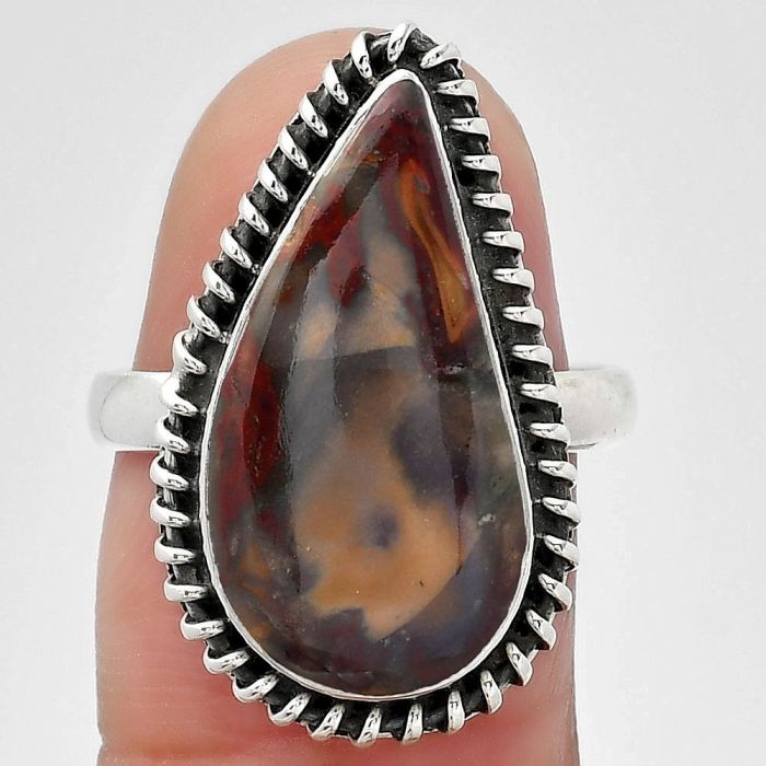 Natural Purple Cow Jasper Ring size-7 SDR151096 R-1279, 11x21 mm