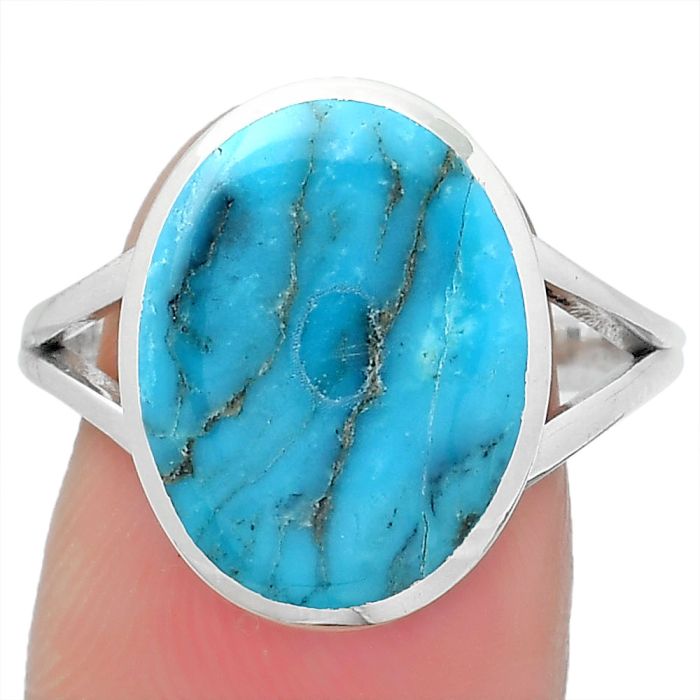 Natural Turquoise Morenci Mine Ring size-8.5 SDR151293 R-1005, 12x16 mm