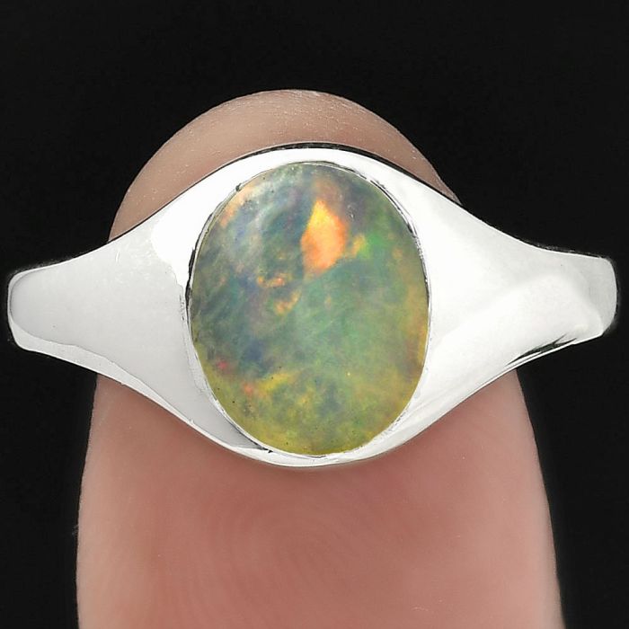 Natural Ethiopian Opal Ring size-7 SDR151446 R-1115, 8x10 mm