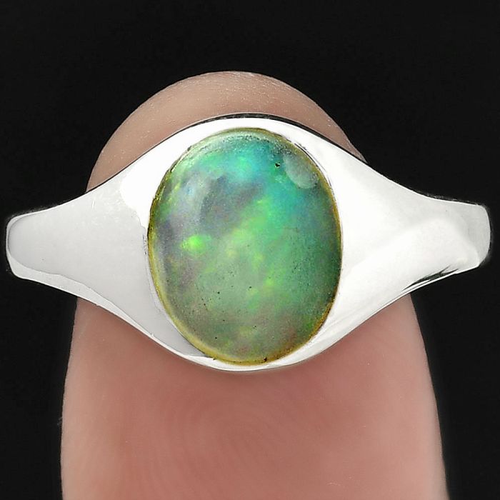 Natural Ethiopian Opal Ring size-8 SDR151463 R-1115, 8x10 mm