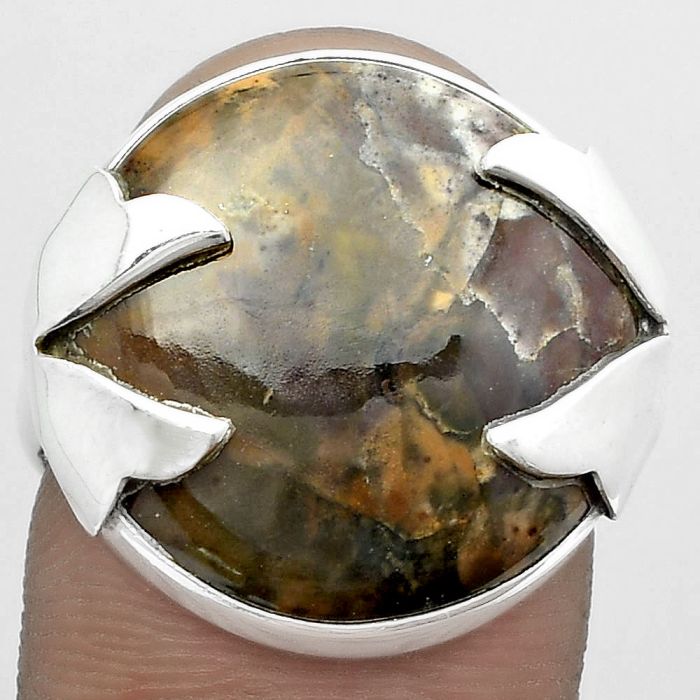 Natural Purple Cow Jasper Ring size-7.5 SDR151644 R-1354, 19x19 mm