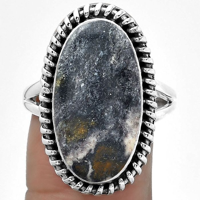 Natural Indian Blanket Jasper Ring size-8.5 SDR151842 R-1279, 11x21 mm