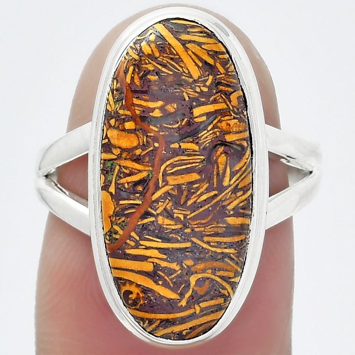 Natural Coquina Fossil Jasper - India Ring size-7 SDR151897 R-1008, 10x21 mm