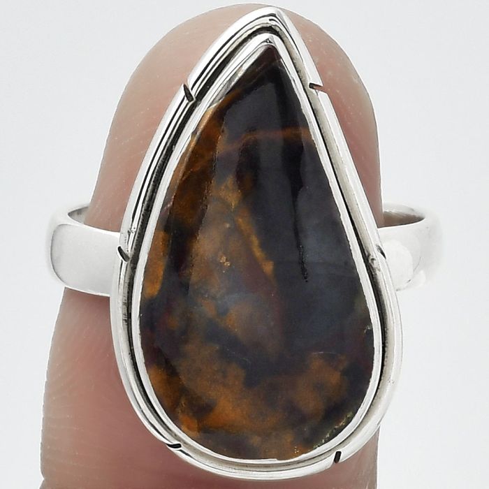 Natural Purple Cow Jasper Ring size-8 SDR151951 R-1011, 12x21 mm