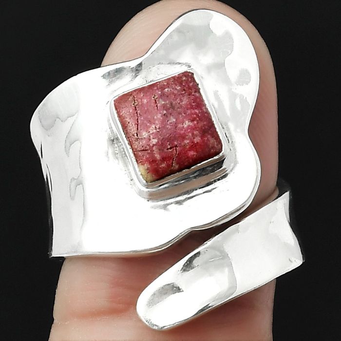 Adjustable - Pink Thulite - Norway Ring size-6.5 SDR152183 R-1327, 7x7 mm