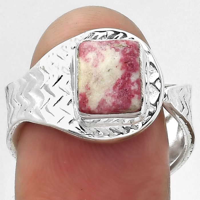 Adjustable - Pink Thulite - Norway Ring size-8 SDR152438 R-1381, 7x8 mm