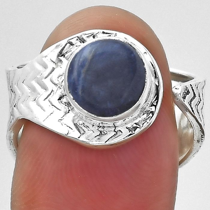 Adjustable - Natural Sodalite Ring size-8.5 SDR152472 R-1381, 8x8 mm