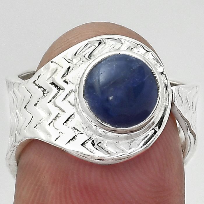 Adjustable - Natural Sodalite Ring size-7 SDR152488 R-1381, 7x7 mm