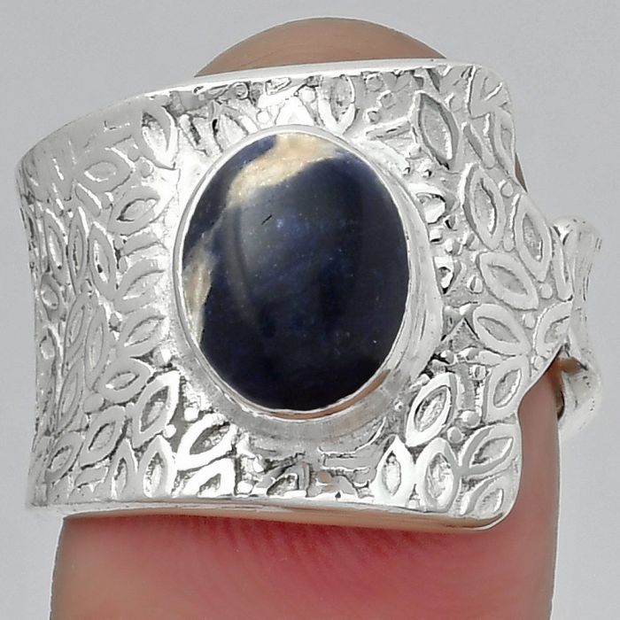 Adjustable - Natural Sodalite Ring size-7 SDR152633 R-1381, 7x9 mm