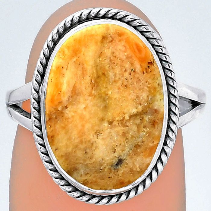 Natural Coral Jasper Ring size-7 SDR152822 R-1010, 11x16 mm