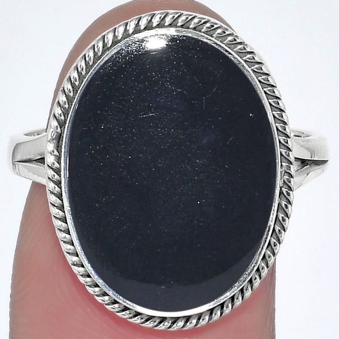 Natural Black Onyx - Brazil Ring size-9 SDR152851 R-1010, 13x18 mm