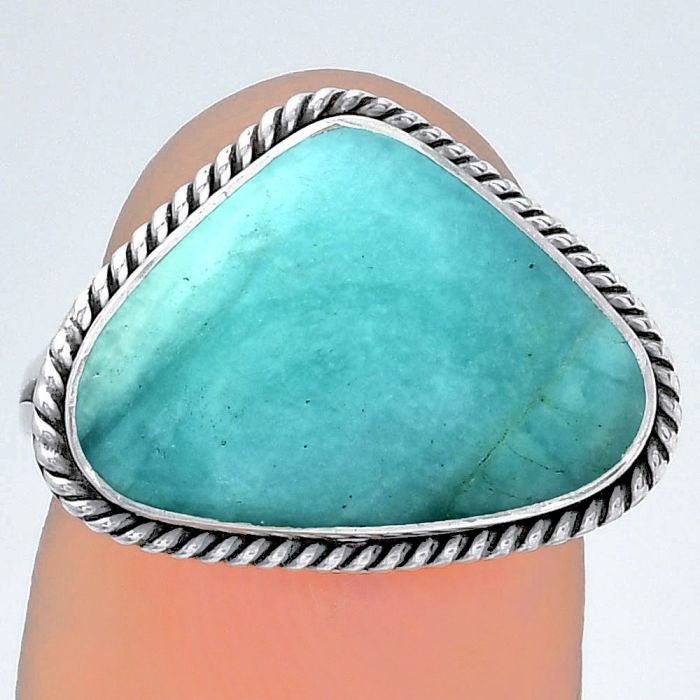 Natural Paraiba Amazonite Ring size-8 SDR152913 R-1010, 12x17 mm