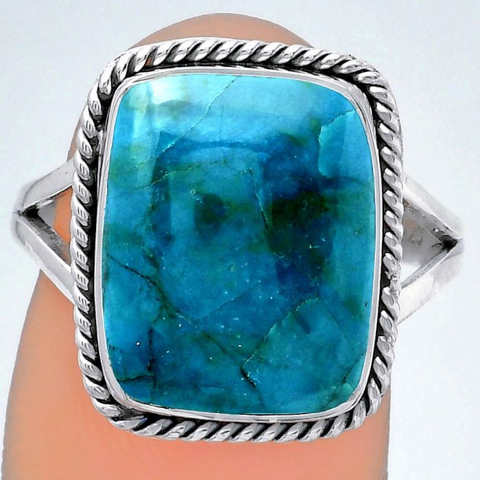 Natural Azurite Chrysocolla Ring size-8 SDR152975 R-1010, 12x15 mm