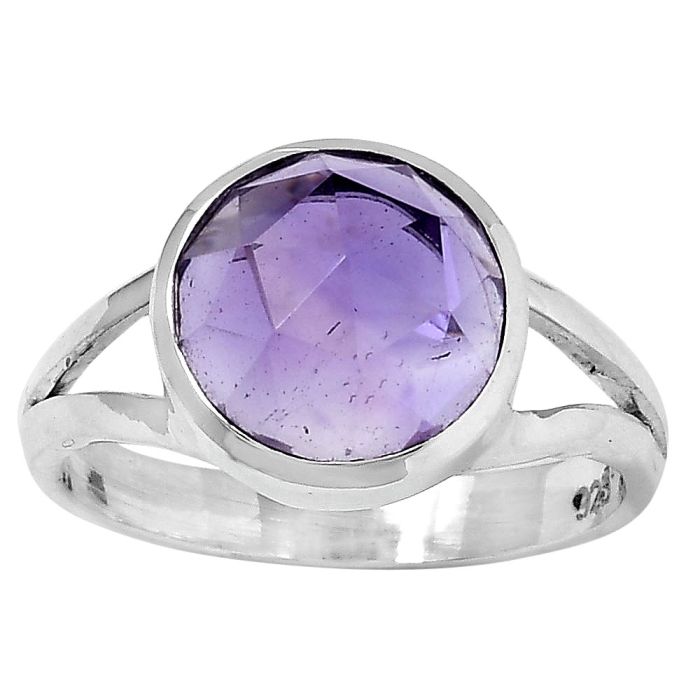 Faceted Natural Amethyst - Brazil Ring size-7 SDR153379 R-1005, 10x10 mm