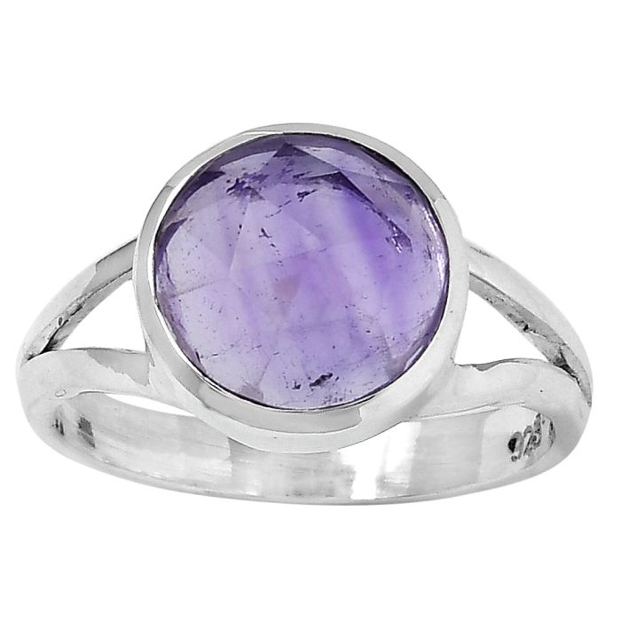 Faceted Natural Amethyst - Brazil Ring size-8.5 SDR153383 R-1005, 10x10 mm