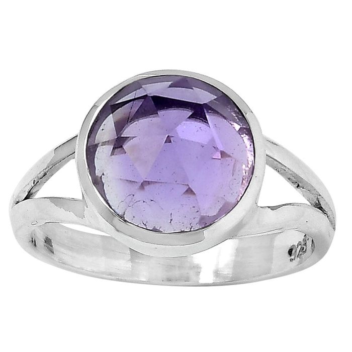 Faceted Natural Amethyst - Brazil Ring size-7.5 SDR153387 R-1005, 10x10 mm