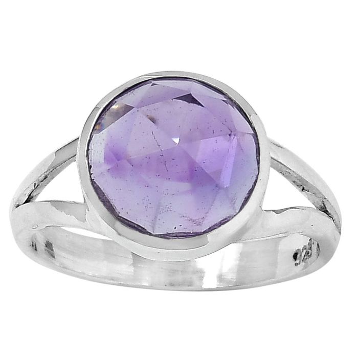 Faceted Natural Amethyst - Brazil Ring size-8.5 SDR153391 R-1005, 10x10 mm