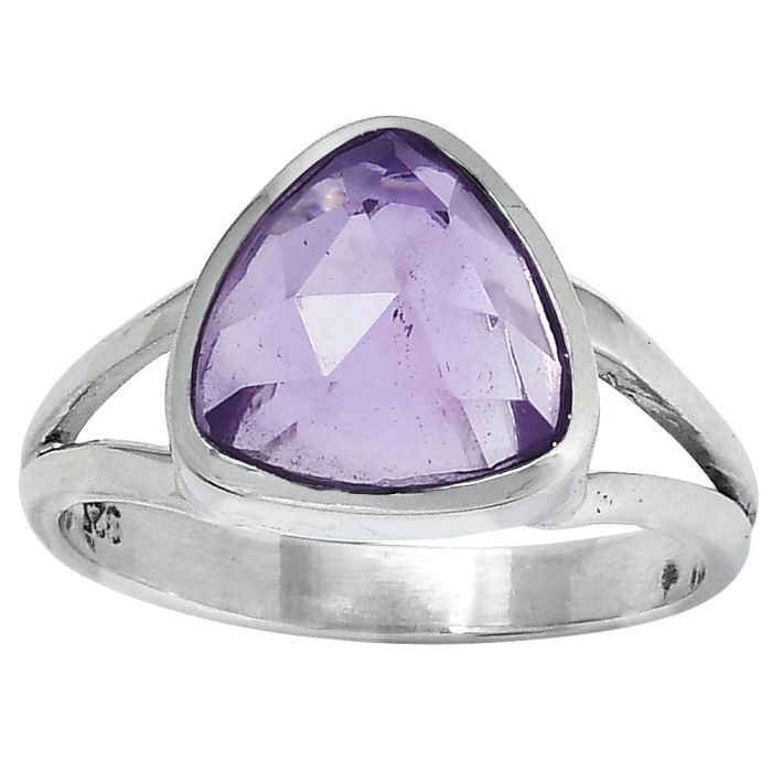 Faceted Natural Amethyst - Brazil Ring size-7.5 SDR153394 R-1005, 10x10 mm