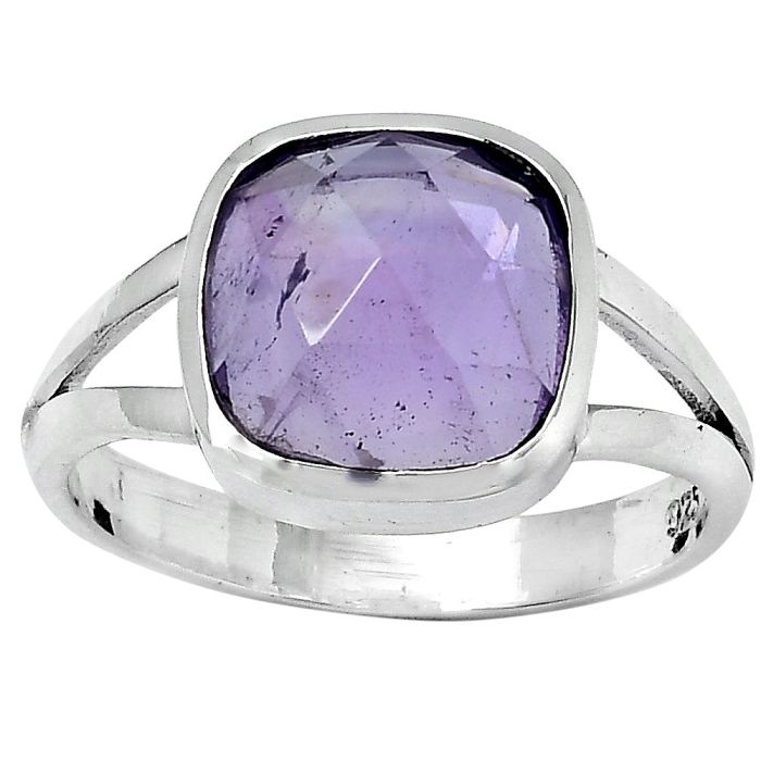 Faceted Natural Amethyst - Brazil Ring size-8 SDR153401 R-1005, 10x10 mm