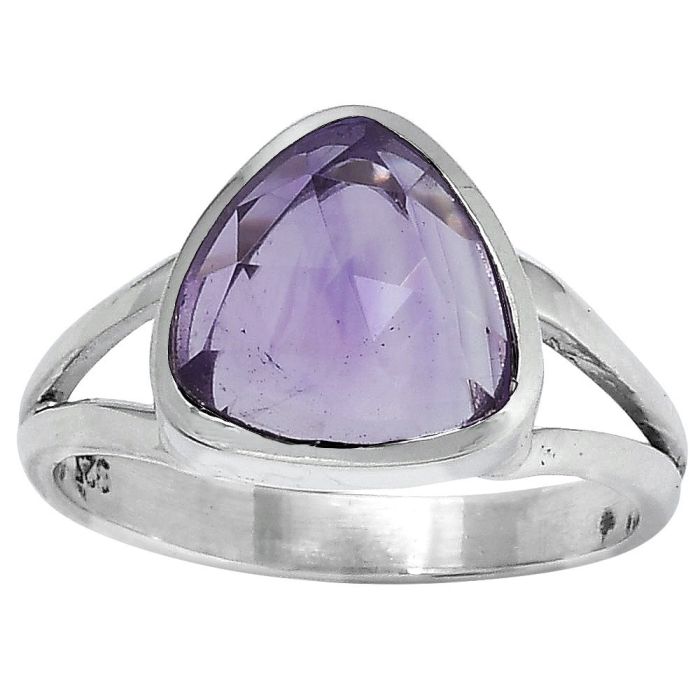 Faceted Natural Amethyst - Brazil Ring size-7.5 SDR153413 R-1005, 10x10 mm