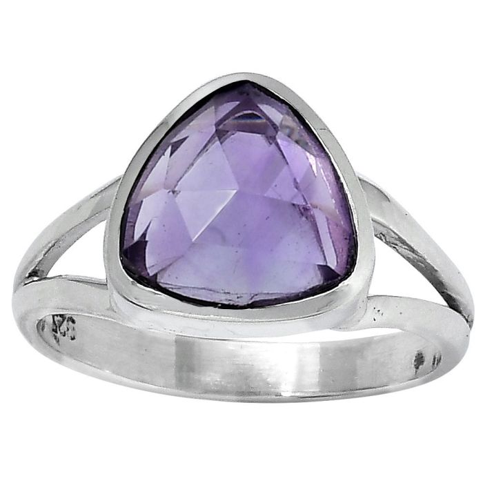 Faceted Natural Amethyst - Brazil Ring size-7.5 SDR153414 R-1005, 10x10 mm