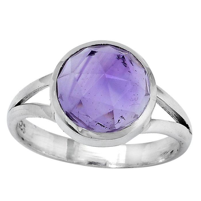 Faceted Natural Amethyst - Brazil Ring size-8 SDR153415 R-1005, 10x10 mm