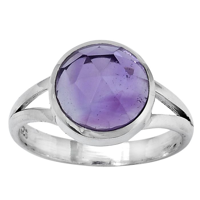 Faceted Natural Amethyst - Brazil Ring size-8 SDR153420 R-1005, 10x10 mm