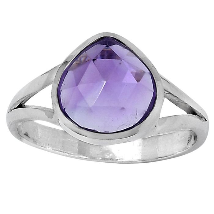 Faceted Natural Amethyst - Brazil Ring size-7 SDR153425 R-1005, 10x10 mm