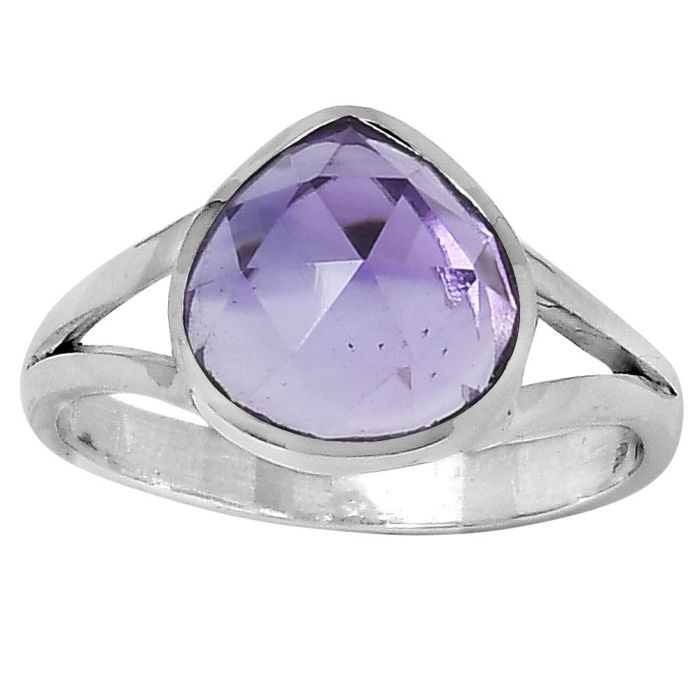 Faceted Natural Amethyst - Brazil Ring size-7.5 SDR153427 R-1005, 10x10 mm