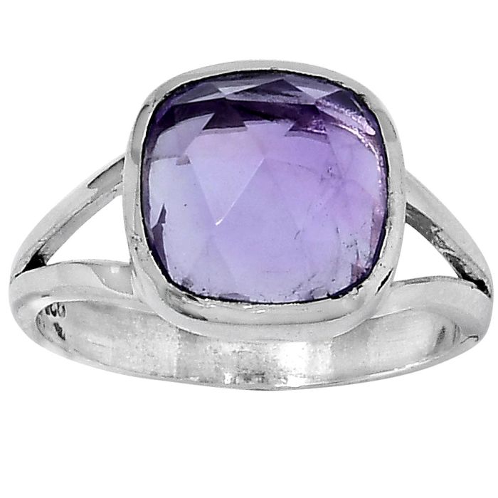 Faceted Natural Amethyst - Brazil Ring size-7.5 SDR153430 R-1005, 10x10 mm