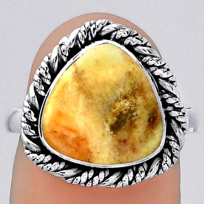 Natural Coral Jasper Ring size-7 SDR154002 R-1013, 12x12 mm