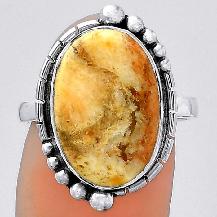 Natural Coral Jasper Ring size-8 SDR154086 R-1078, 11x17 mm