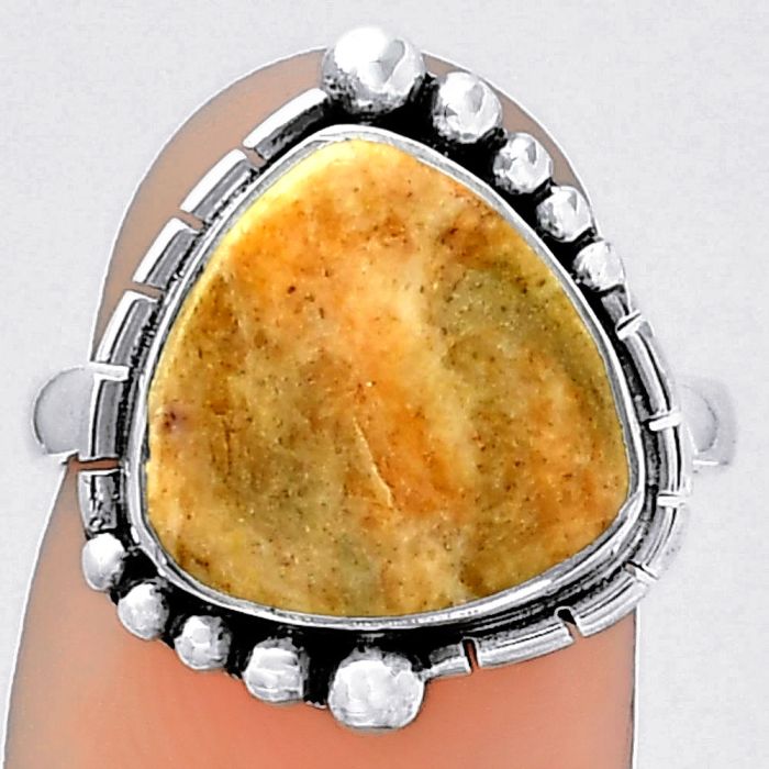 Natural Coral Jasper Ring size-7 SDR154154 R-1078, 12x12 mm