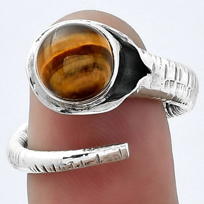 Adjustable - Tiger Eye - Africa Ring size-8 SDR154285 R-1306, 9x9 mm