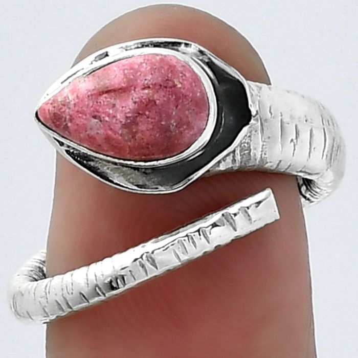 Adjustable - Pink Thulite - Norway Ring size-8 SDR154286 R-1306, 6x10 mm