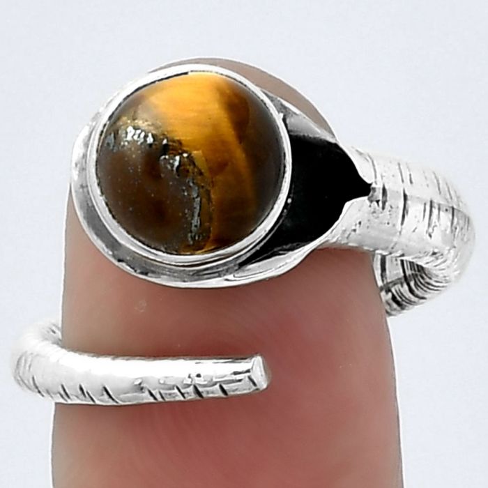 Adjustable - Tiger Eye - Africa Ring size-8 SDR154293 R-1306, 9x9 mm