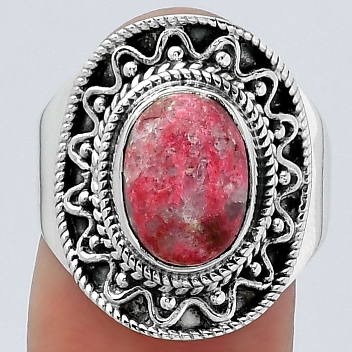 Natural Pink Thulite - Norway Ring size-8 SDR154488 R-1501, 7x10 mm