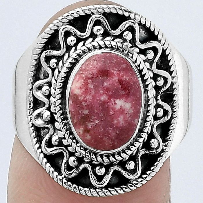 Natural Pink Thulite - Norway Ring size-7.5 SDR154529 R-1501, 7x9 mm