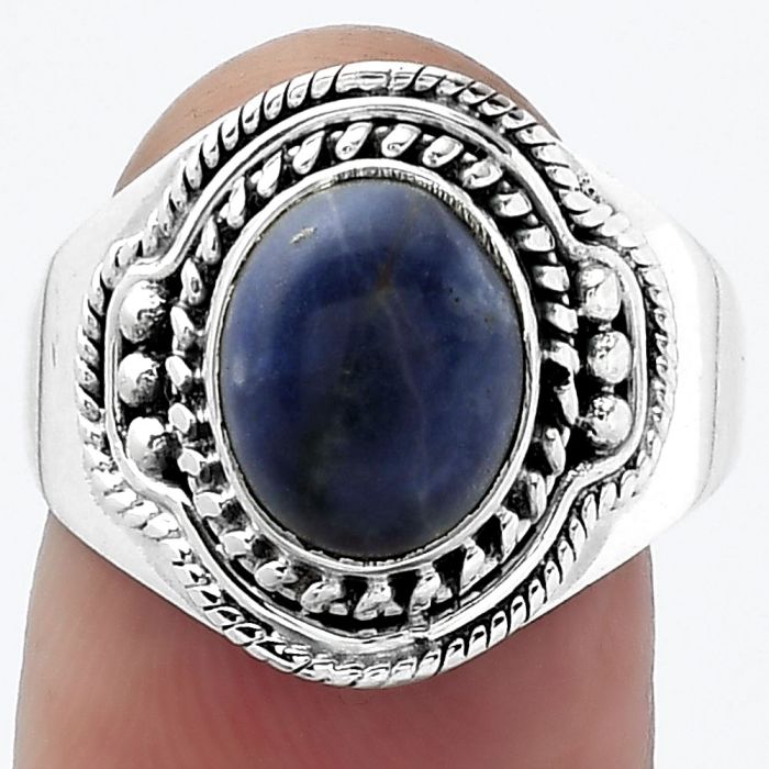 Natural Sodalite Ring size-8 SDR154588 R-1312, 8x10 mm