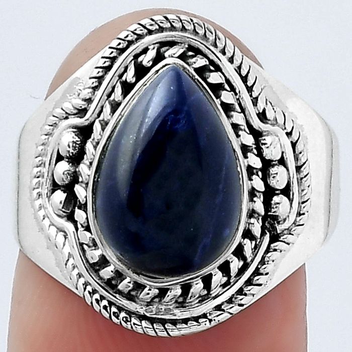 Natural Sodalite Ring size-7.5 SDR154606 R-1312, 9x12 mm