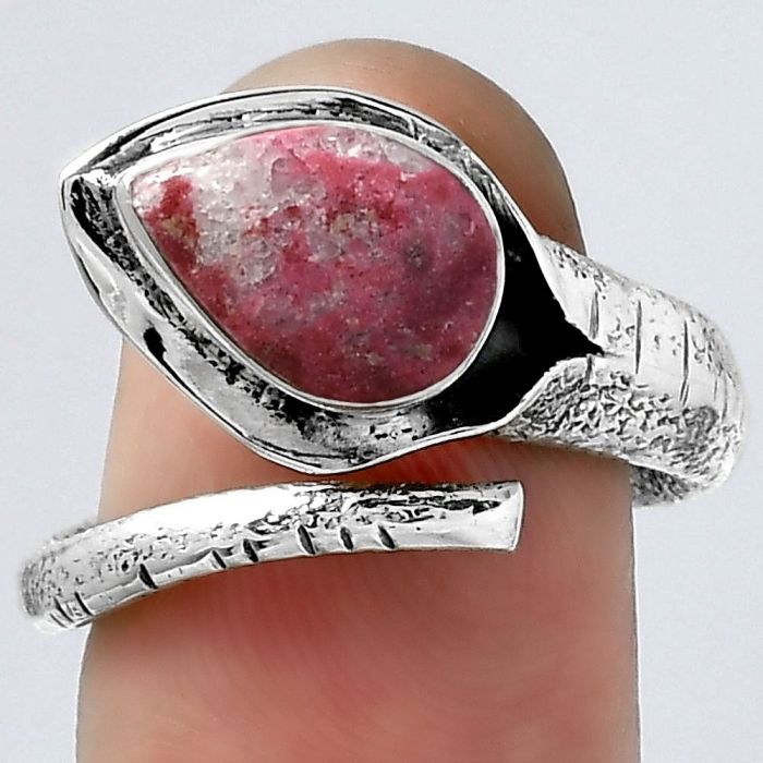 Adjustable - Pink Thulite - Norway Ring size-7.5 SDR154631 R-1306, 7x11 mm