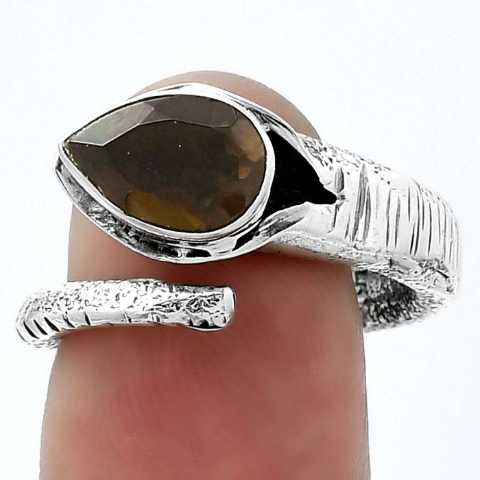 Adjustable - Smoky Quartz - Brazil Ring size-8 SDR154667 R-1306, 7x10 mm