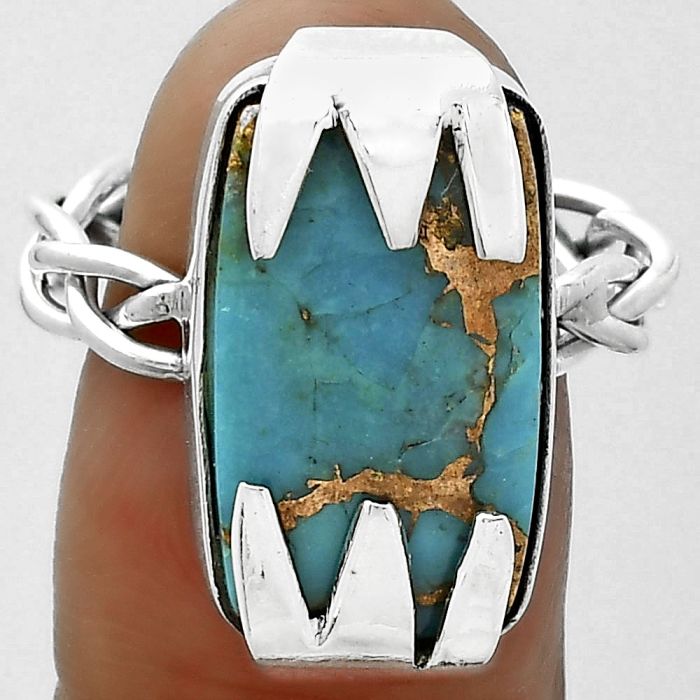 Copper Blue Turquoise - Arizona Ring size-8.5 SDR154757 R-1650, 11x19 mm