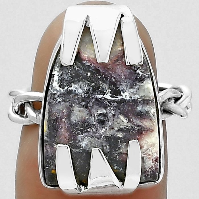 Natural Indian Blanket Jasper Ring size-7 SDR154760 R-1650, 13x19 mm