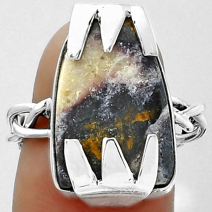 Natural Indian Blanket Jasper Ring size-7 SDR154781 R-1650, 12x18 mm