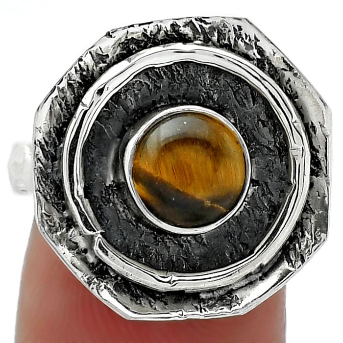 Natural Tiger Eye - Africa Ring size-8 SDR154840 R-1468, 7x7 mm