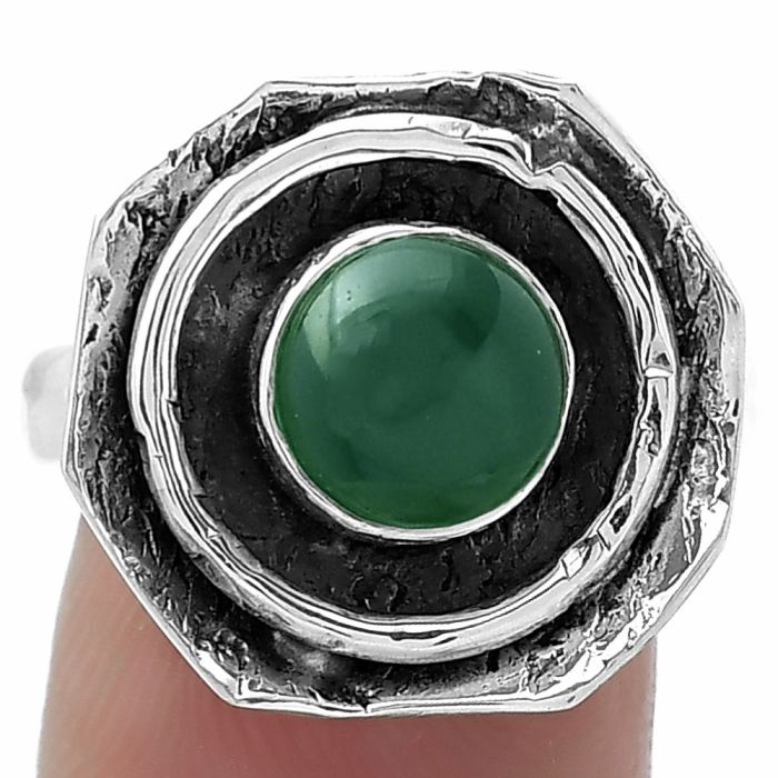 Natural Green Onyx Ring size-8 SDR154876 R-1468, 8x8 mm