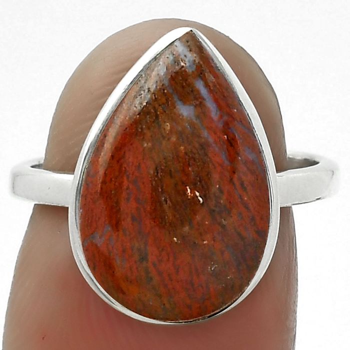 Natural Red Moss Agate Ring size-7 SDR155575 R-1001, 10x16 mm