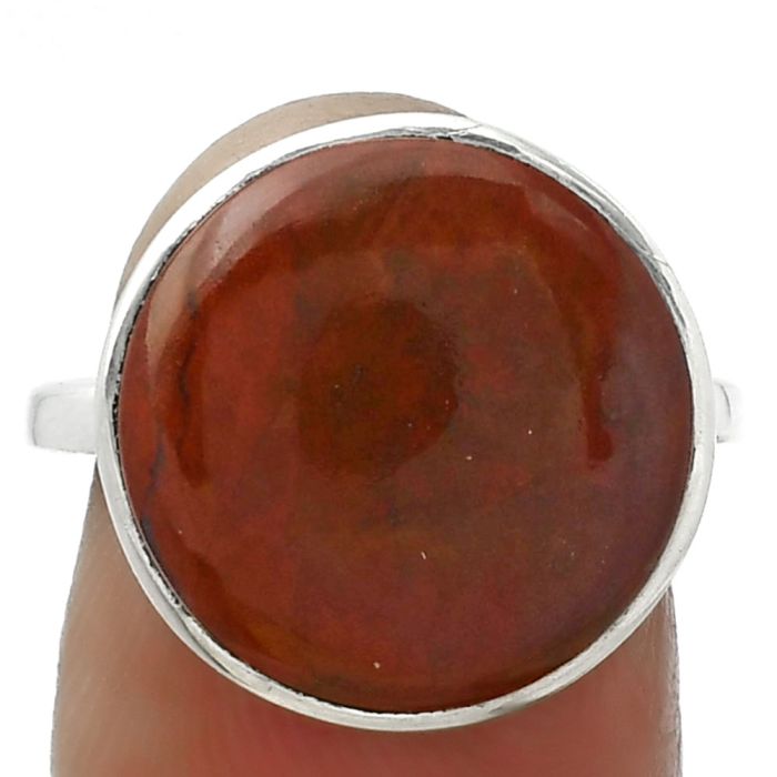 Natural Red Moss Agate Ring size-6.5 SDR155611 R-1001, 15x15 mm