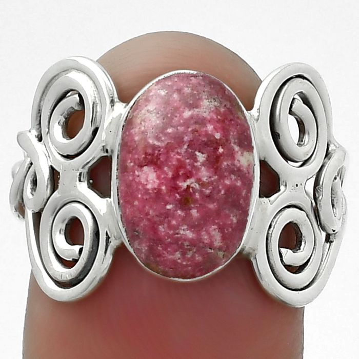 Natural Pink Thulite - Norway Ring size-7.5 SDR155818 R-1658, 8x12 mm